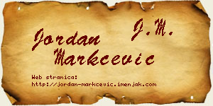 Jordan Markčević vizit kartica